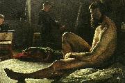gottfrid kallstenius sittande manlig modell Spain oil painting artist